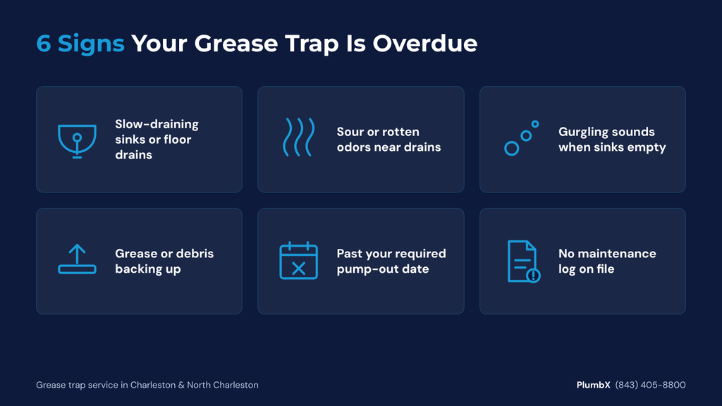 Signs you need grease trap cleaning North Charleston restaurant kitchen